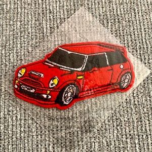 Red Mini Cooper Embroidered Appliqué - NEW